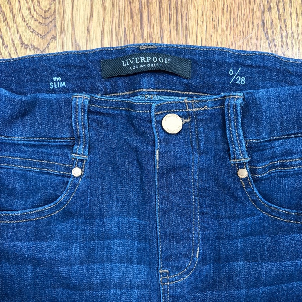 Liverpool "The Slim" Dark Blue Denim Jeans (6/28) - Picture 4 of 11
